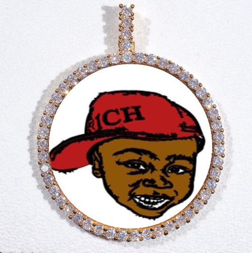 LARGE 3D CIRCLE CUSTOM PICTURE PENDANT