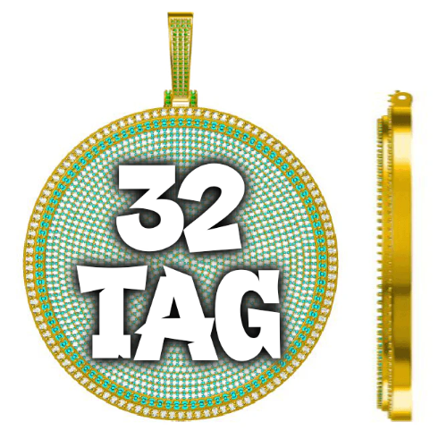 CUSTOM LETTER NECKLACE 3D BIG DISC