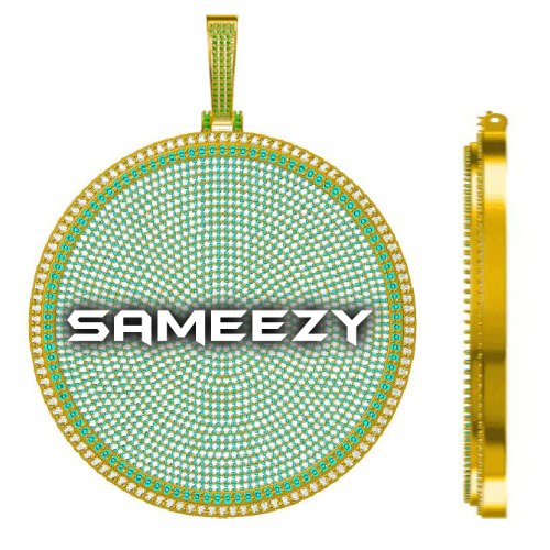 CUSTOM LETTER NECKLACE 3D BIG DISC