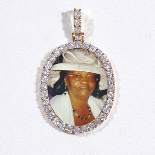3D Oval Custom Picture Pendant
