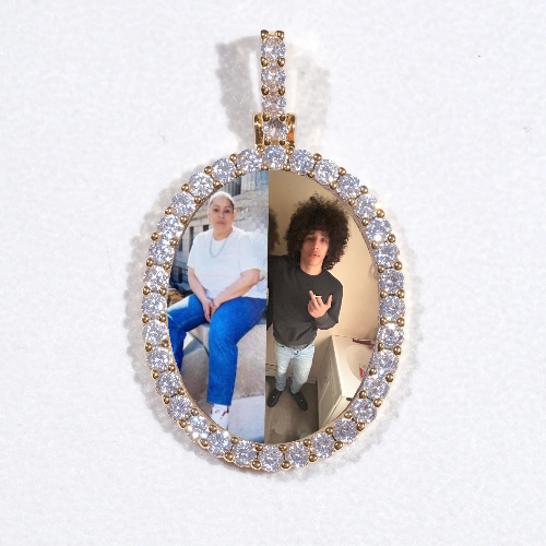 3D Oval Custom Picture Pendant