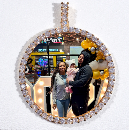 LARGE 3D CIRCLE CUSTOM PICTURE PENDANT