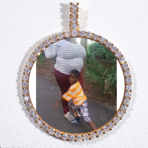 LARGE 3D CIRCLE CUSTOM PICTURE PENDANT