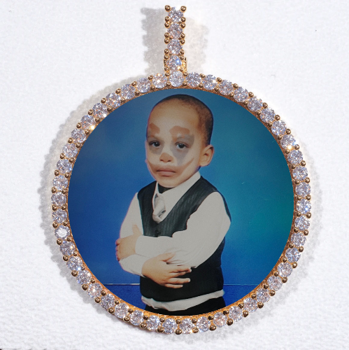 LARGE 3D CIRCLE CUSTOM PICTURE PENDANT
