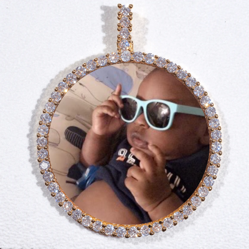 LARGE 3D CIRCLE CUSTOM PICTURE PENDANT