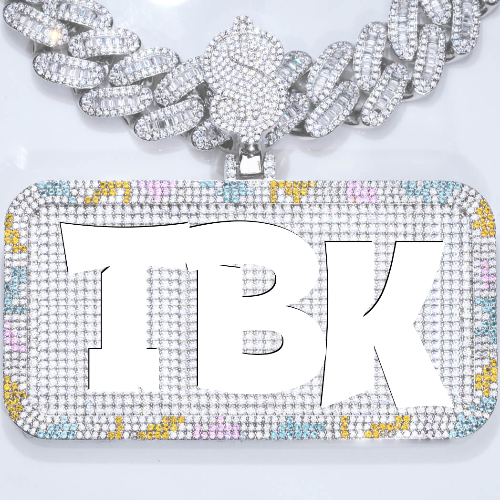 CUSTOM LETTER NECKLACE 3D COLORFUL SQUARE