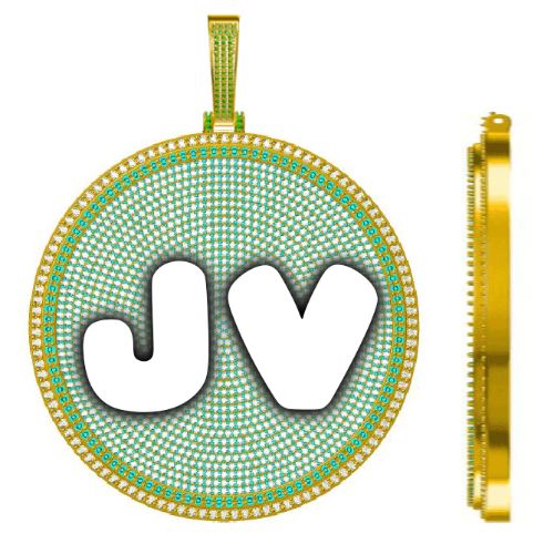 CUSTOM LETTER NECKLACE 3D BIG DISC