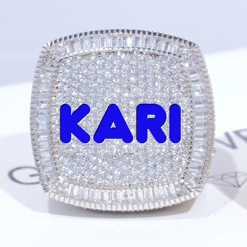 CUSTOM LETTER 3D ICED RING
