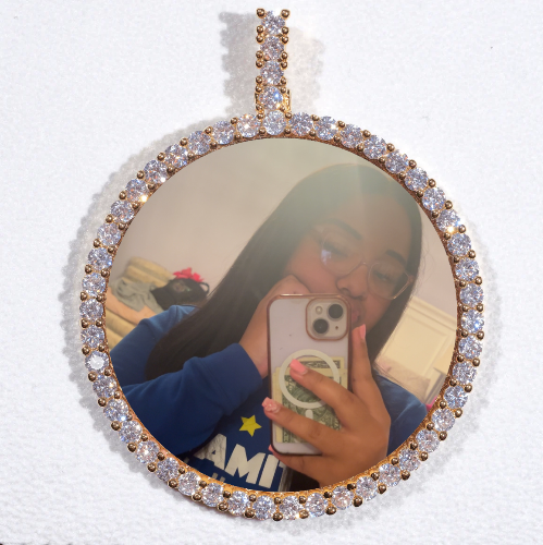 LARGE 3D CIRCLE CUSTOM PICTURE PENDANT