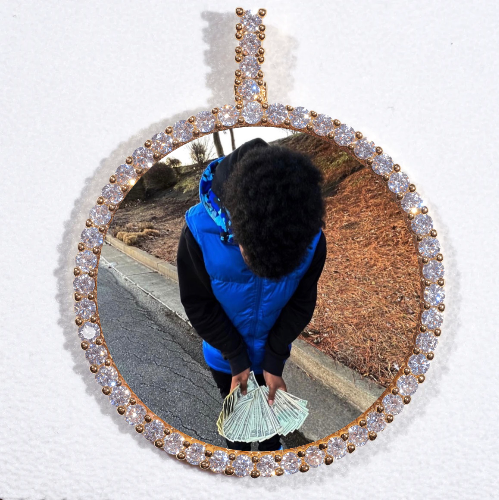 LARGE 3D CIRCLE CUSTOM PICTURE PENDANT