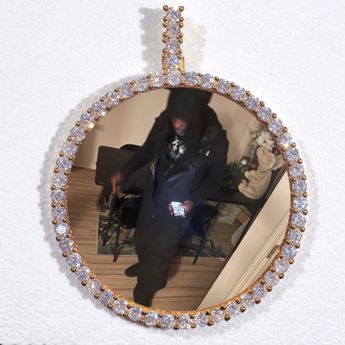 LARGE 3D CIRCLE CUSTOM PICTURE PENDANT