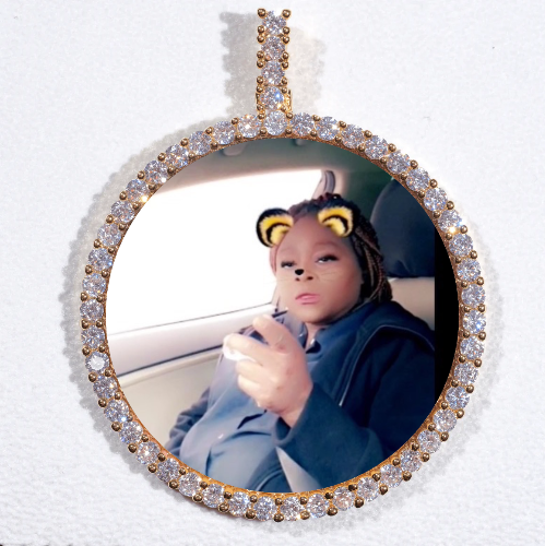 LARGE 3D CIRCLE CUSTOM PICTURE PENDANT