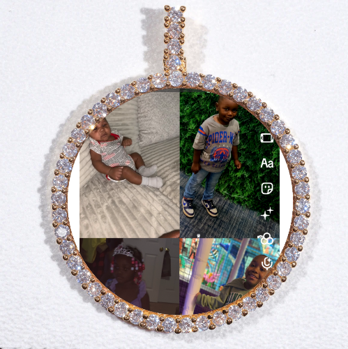 LARGE 3D CIRCLE CUSTOM PICTURE PENDANT