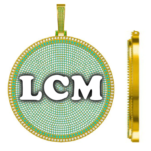 CUSTOM LETTER NECKLACE 3D BIG DISC