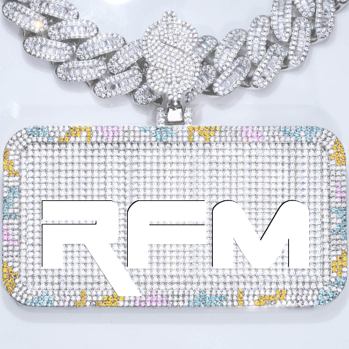 CUSTOM LETTER NECKLACE 3D COLORFUL SQUARE
