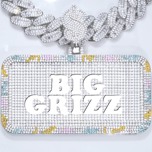 CUSTOM LETTER NECKLACE 3D COLORFUL SQUARE
