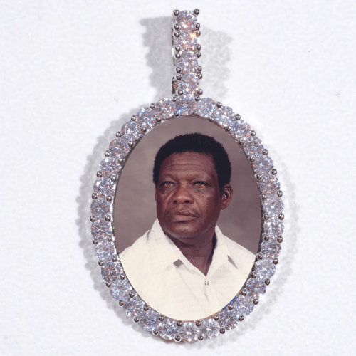 Large 3D Oval Custom Picture Pendant