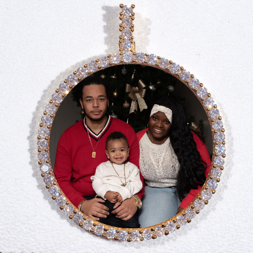 LARGE 3D CIRCLE CUSTOM PICTURE PENDANT