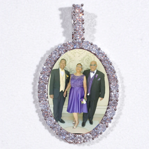 Large 3D Oval Custom Picture Pendant