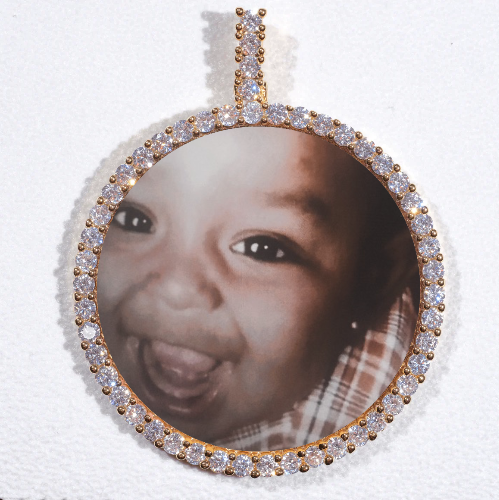 LARGE 3D CIRCLE CUSTOM PICTURE PENDANT