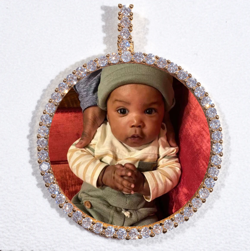 LARGE 3D CIRCLE CUSTOM PICTURE PENDANT
