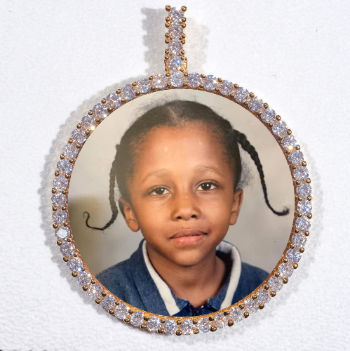 LARGE 3D CIRCLE CUSTOM PICTURE PENDANT