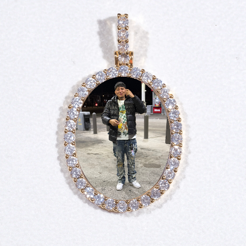 3D Oval Custom Picture Pendant