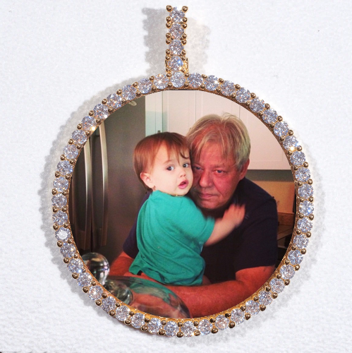 LARGE 3D CIRCLE CUSTOM PICTURE PENDANT