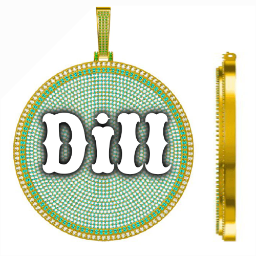CUSTOM LETTER NECKLACE 3D BIG DISC