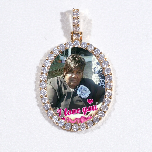 3D Oval Custom Picture Pendant