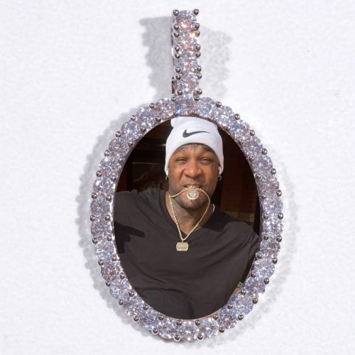 Large 3D Oval Custom Picture Pendant