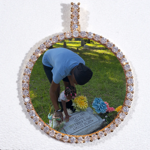 LARGE 3D CIRCLE CUSTOM PICTURE PENDANT