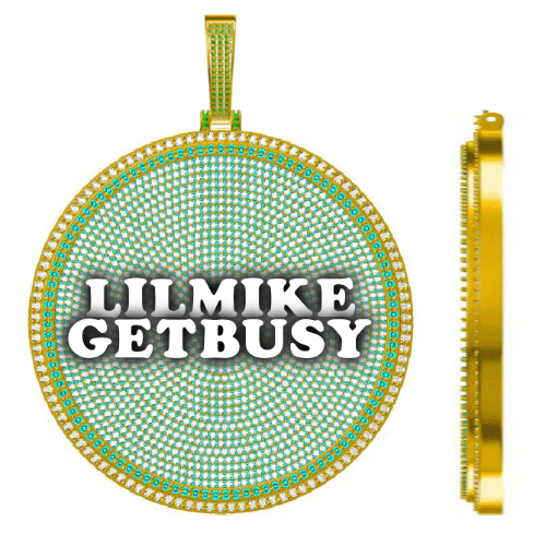 CUSTOM LETTER NECKLACE 3D BIG DISC