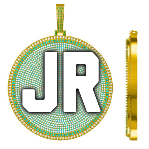 CUSTOM LETTER NECKLACE 3D BIG DISC