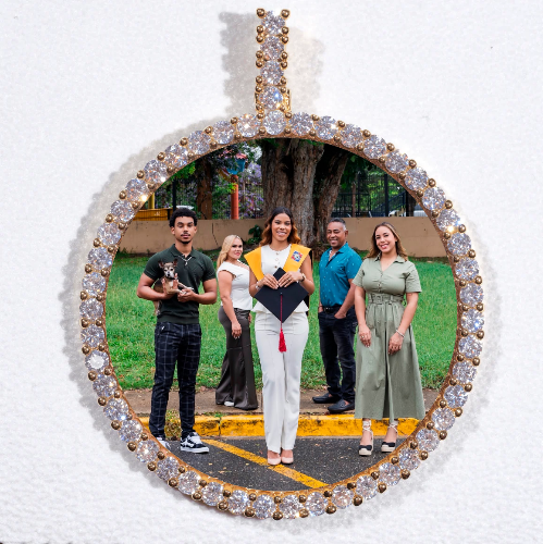 LARGE 3D CIRCLE CUSTOM PICTURE PENDANT