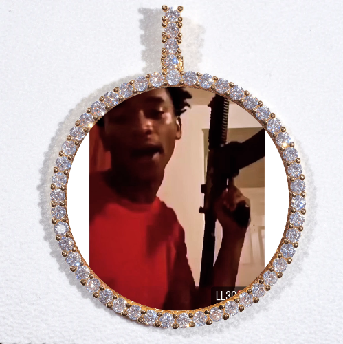 LARGE 3D CIRCLE CUSTOM PICTURE PENDANT