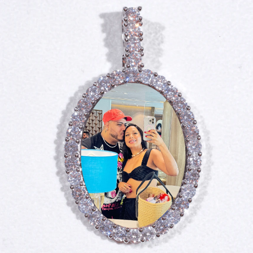 Large 3D Oval Custom Picture Pendant