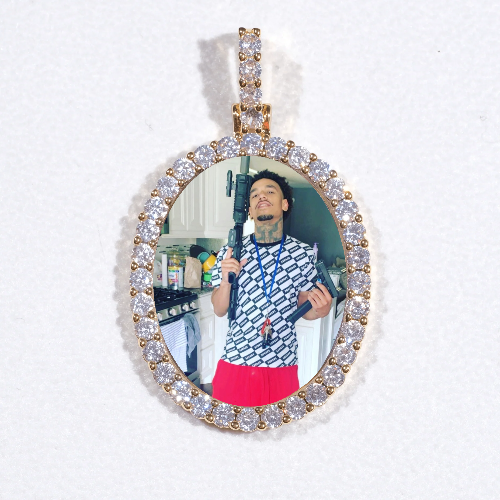 3D Oval Custom Picture Pendant