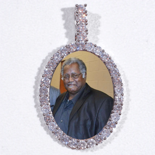 Large 3D Oval Custom Picture Pendant