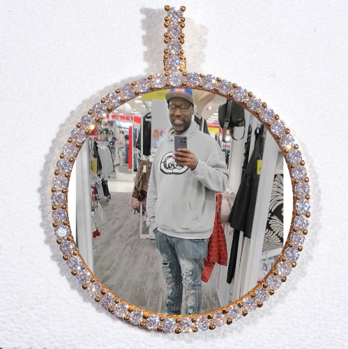 LARGE 3D CIRCLE CUSTOM PICTURE PENDANT