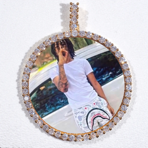 LARGE 3D CIRCLE CUSTOM PICTURE PENDANT