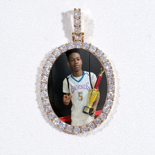 3D Oval Custom Picture Pendant