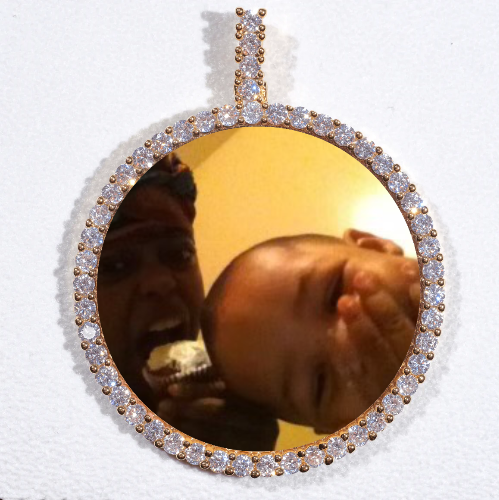 LARGE 3D CIRCLE CUSTOM PICTURE PENDANT