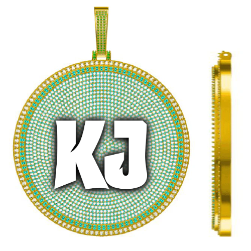 CUSTOM LETTER NECKLACE 3D BIG DISC