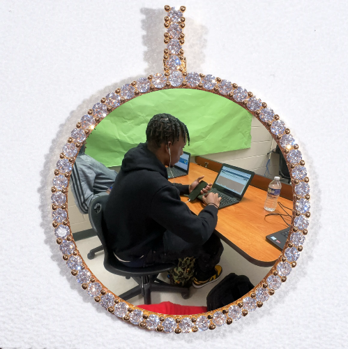 LARGE 3D CIRCLE CUSTOM PICTURE PENDANT