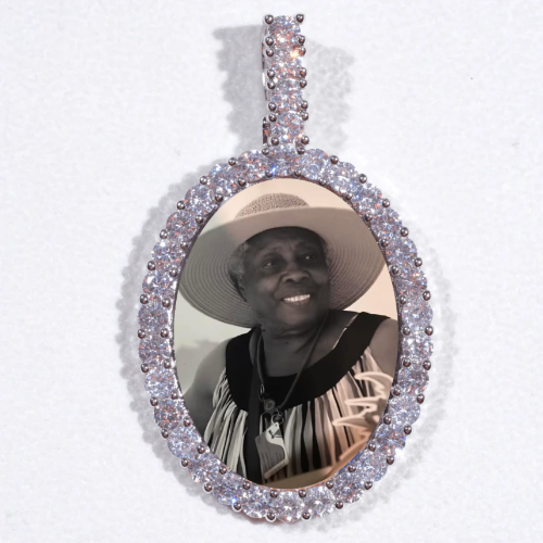 Large 3D Oval Custom Picture Pendant