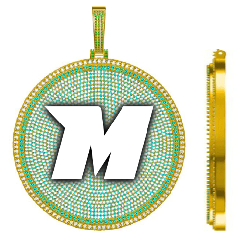 CUSTOM LETTER NECKLACE 3D BIG DISC