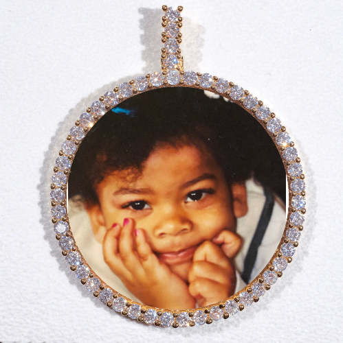 LARGE 3D CIRCLE CUSTOM PICTURE PENDANT