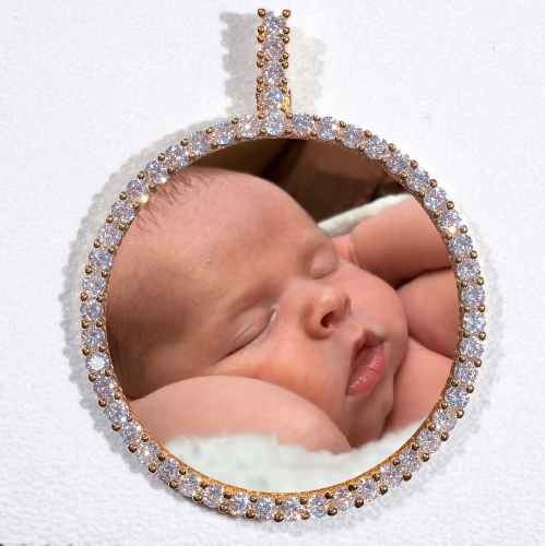 LARGE 3D CIRCLE CUSTOM PICTURE PENDANT