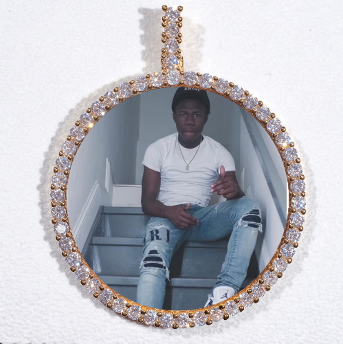 LARGE 3D CIRCLE CUSTOM PICTURE PENDANT
